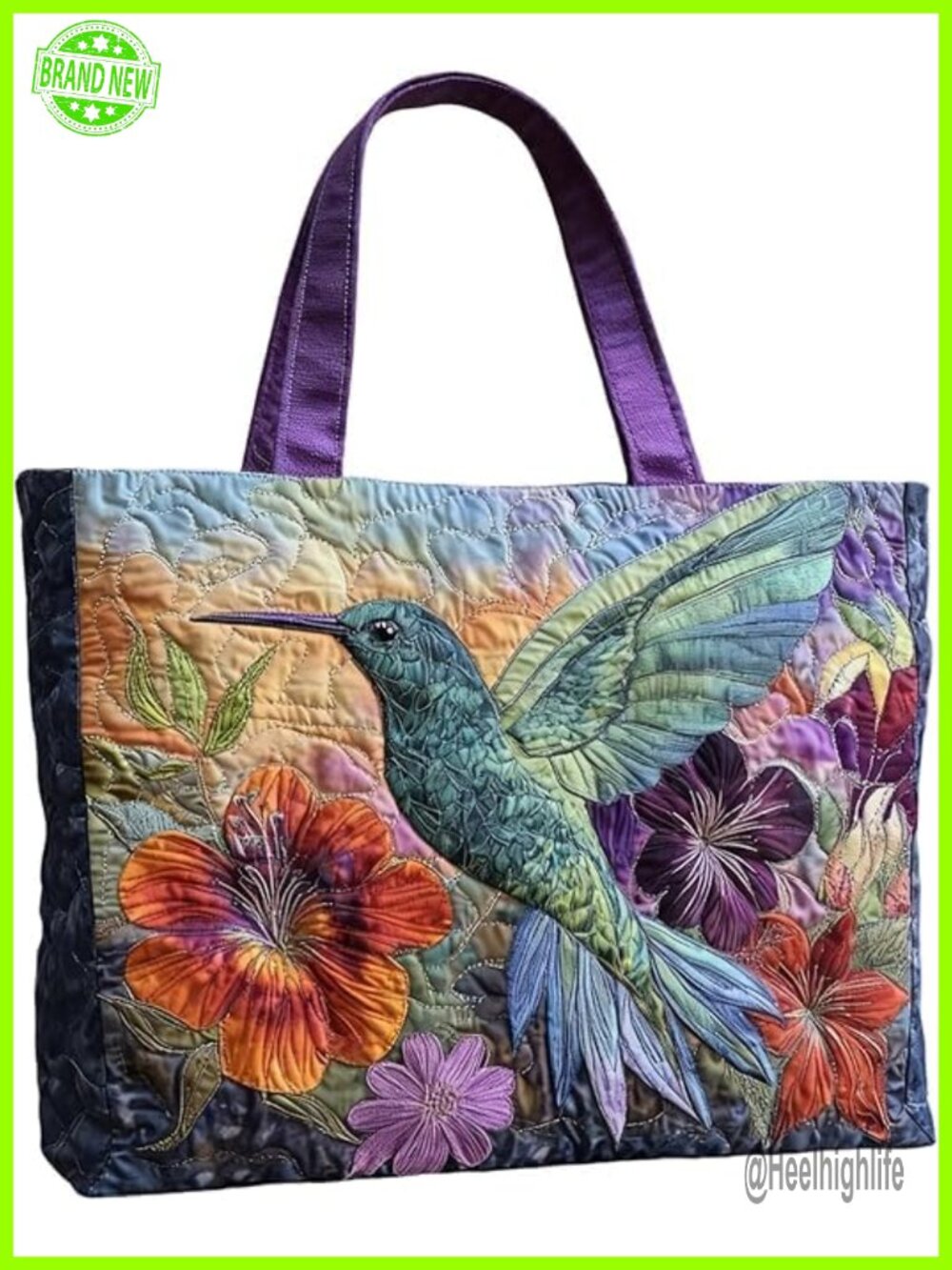 Quilted Patchwork Tote Bag Cotton Fabric Handbag for Women